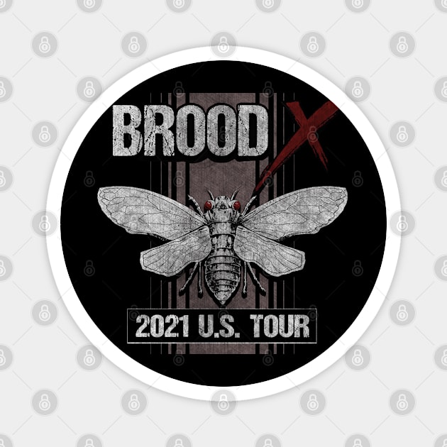 Brood X US Tour Shirt Magnet by blackdrawsstuff